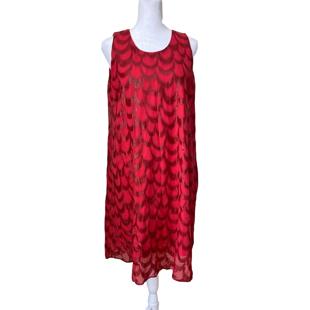 Erin Fetherston Cherry Red Silk Sleeveless Dress Size 8